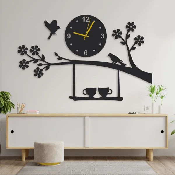 Birds On Branches Pendulum Wall Clock
