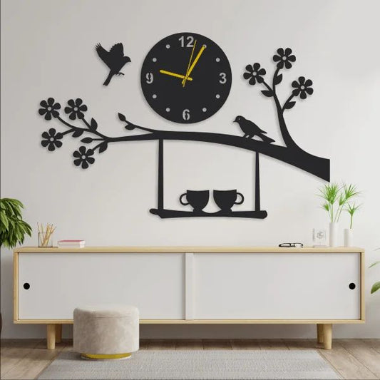 Birds On Branches Pendulum Wall Clock